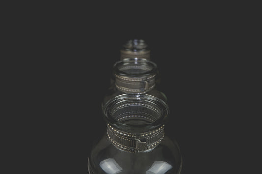 Large Glass Metal Jar Vase - LYKTA