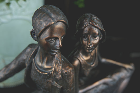 Scooter Couple Bronze Figurine - LYKTA
